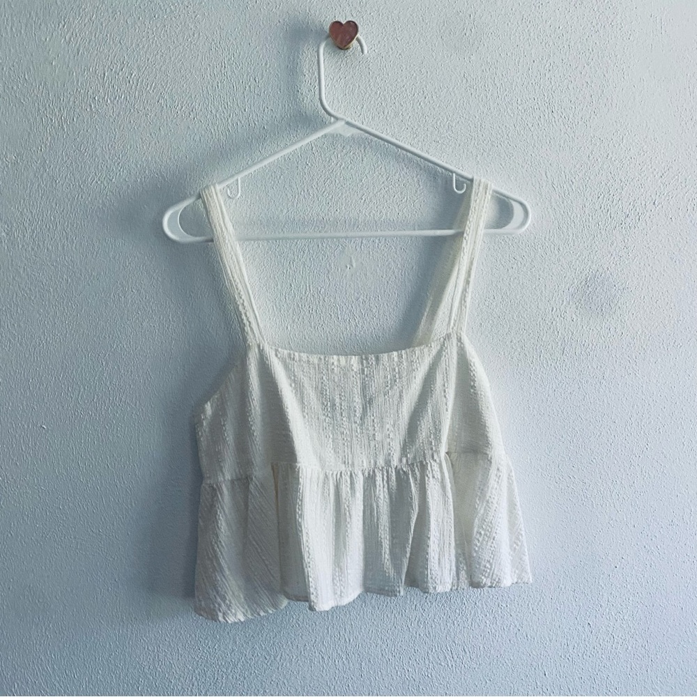 Final Touch White Eyelet Crop Top